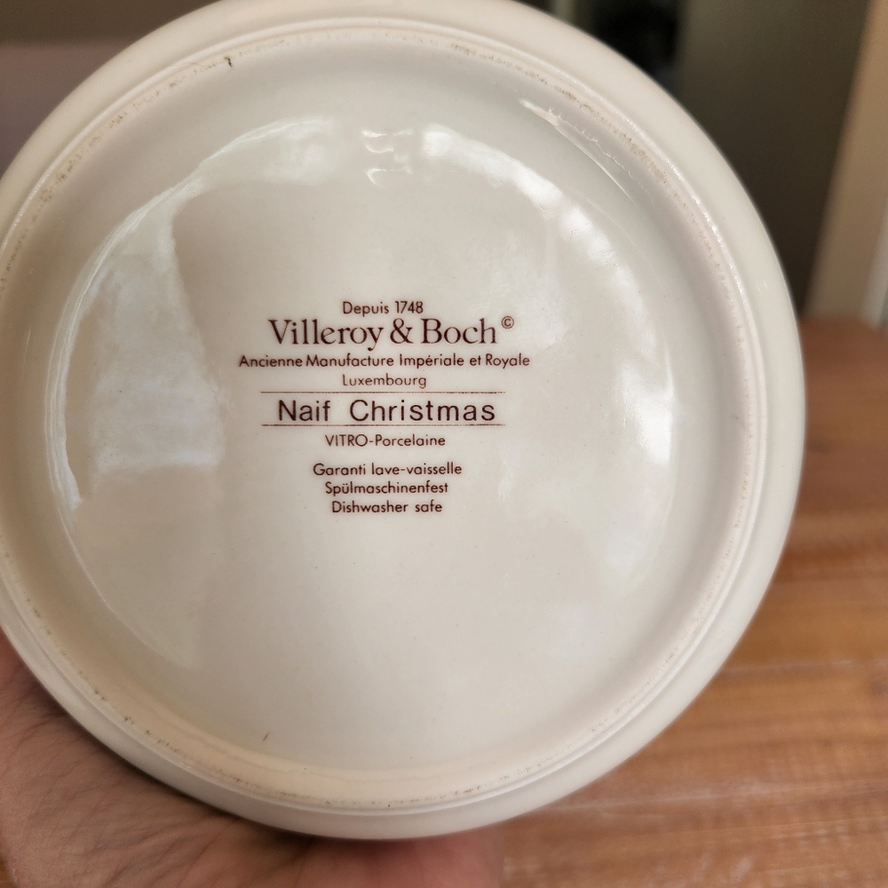 Villeroy & Boch Naif CHRISTMAS SNOW LAPLAU Scene Porcelain Trinket Box 5" - Picture 5 of 5